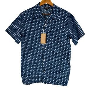 A. P. C. NWT Chemisette Lloyd Navy Blue Arrow Style Button Up Shirt Men's Size S